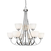 Z-Lite Ashton 9 Light 31" Wide Chandelier with Matte Opal Glass Chrome
