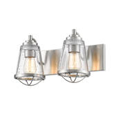 Z-Lite Mariner 16" Wide Bathroom Light with Seedy Glass Brushed Nickel