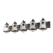 Z-Lite Mariner 40" Wide Bathroom Light with Seedy Glass Bronze