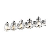 Z-Lite Mariner 40" Wide Bathroom Light with Seedy Glass Chrome