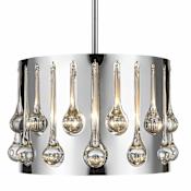 Z-Lite Oberon 3 Light 13" Wide Crystal Droplet Drum Chandelier Chrome