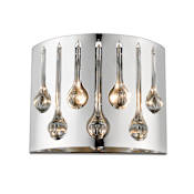 Z-Lite Oberon 2 Light 9" Tall Wall Sconce Chrome