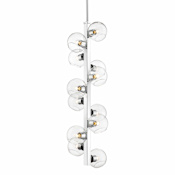 Z-Lite Marquee 12 Light 43" Tall Clear Glass Orb Pendant Chrome