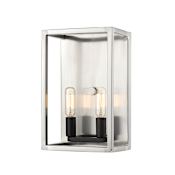 Z-Lite Quadra 2 Light 11" Tall Wall Sconce Brushed Nickel / Black