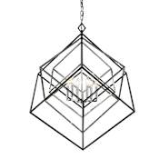 Z-Lite Euclid 6 Light 36" Wide Nested Cube Chandelier Chrome / Matte Black