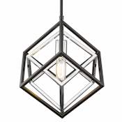 Z-Lite Euclid 12" Wide Nested Cube Pendant Chrome / Matte Black