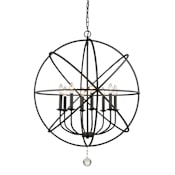 Z-Lite Tull 8 Light 30" Wide Chandelier with Crystal Accent Matte Black