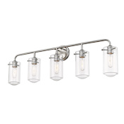 Z-Lite Delaney 5 Light 38" Wide Bathroom Vanity Light Brushed Nickel