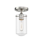 Z-Lite Delaney 5" Wide Semi-Flush Ceiling Fixture Brushed Nickel