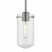 Z-Lite Delaney 4" Wide Pendant with Clear Drop Glass Shade Brushed Nickel