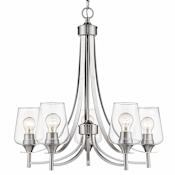 Z-Lite Joliet 5 Light 25" Wide Chandelier Brushed Nickel