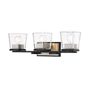 Z-Lite Bleeker Street 3 Light 25" Wide Bathroom Vanity Light Matte Black / Brushed Nickel