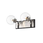 Z-Lite Parsons 2 Light 16" Wide Bathroom Vanity Light Matte Black / Brushed Nickel