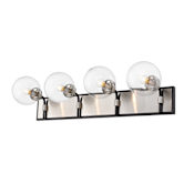 Z-Lite Parsons 4 Light 33" Wide Bathroom Vanity Light Matte Black / Brushed Nickel