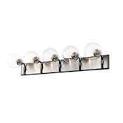 Z-Lite Parsons 5 Light 42" Wide Bathroom Vanity Light Matte Black / Brushed Nickel