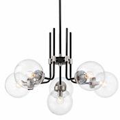 Z-Lite Parsons 6 Light 27" Wide Chandelier Matte Black / Brushed Nickel