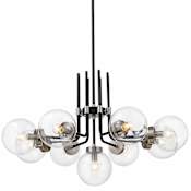 Z-Lite Parsons 9 Light 32" Wide Chandelier Matte Black / Brushed Nickel