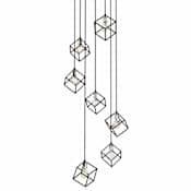Z-Lite Vertical 7 Light 24" Wide Multi Light Pendant Matte Black / Brushed Nickel