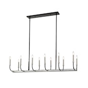 Z-Lite Haylie 12 Light 15" Wide Taper Candle Chandelier Matte Black / Brushed Nickel