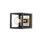 Z-Lite Kube 6" Tall Bathroom Sconce Matte Black / Brushed Nickel