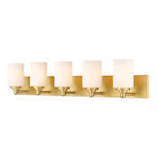 Z-Lite Soledad 5 Light 39" Wide Vanity Light Brushed Gold
