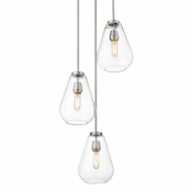 Z-Lite Ayra 3 Light 18" Wide Multi Light Pendant Brushed Nickel