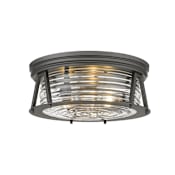 Z-Lite Cape Harbor 3 Light 16" Wide Flush Mount Drum Ceiling Fixture Bronze