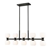 Z-Lite Artemis 10 Light 40" Wide Linear Chandelier Matte Black