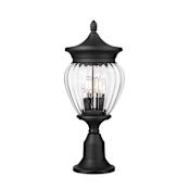 Z-Lite Davina 3 Light 23" Tall Marine Grade Post Light Black