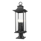 Z-Lite Tiberius 4 Light 28" Tall Pier Mount Post Light Black