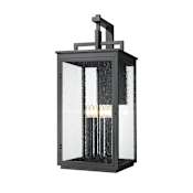 Z-Lite Hartwell 6 Light 36" Tall Outdoor Wall Sconce with Seedy Glass Panels Sand Black