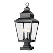 Z-Lite Raphael 3 Light 29" Tall Pier Mount Post Light Sand Black