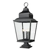Z-Lite Raphael 5 Light 43" Tall Pier Mount Post Light with Square Base Sand Black
