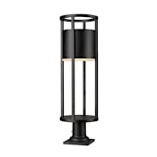 Z-Lite Luca 30" Tall LED Cylinder Pier Mount Post Light Black