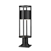 Z-Lite Luca 24" Tall LED Cylinder Pier Mount Post Light Black