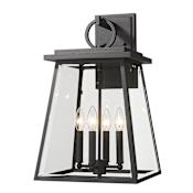 Z-Lite Broughton 4 Light 21" Tall Marine Grade Wall Sconce Black