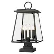 Z-Lite Broughton 4 Light 25" Tall Pier Mount Post Light Black