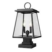 Z-Lite Broughton 2 Light 21" Tall Pier Mount Post Light Black