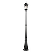 Z-Lite Wakefield 1 Light Outdoor Post Light with Clear Beveled Shade Black