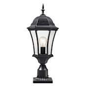Z-Lite Wakefield 1 Light Outdoor Pier Mount Light with Clear Beveled Shade Black