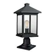 Z-Lite Portland 20.25" Tall 1 Light Outdoor Lantern Pier Mount Marine Grade Light Black