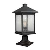 Z-Lite Portland 20.25" Tall 1 Light Outdoor Lantern Pier Mount Marine Grade Light Oil Rubbed Bronze