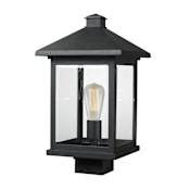 Z-Lite Portland 17" Tall 1 Light Outdoor Lantern Post Light Black
