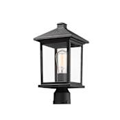 Z-Lite Portland 16" Tall 1 Light Outdoor Lantern Post Light Black