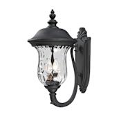 Z-Lite Armstrong 19" Tall 2 Light Wall Sconce with Clear Water Glass Black
