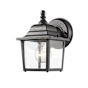 Z-Lite Waterdown 8" Tall 1 Light Wall Sconce with Tapered Clear Beveled Glass Black