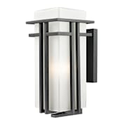 Z-Lite Abbey 17" Tall 1 Light Wall Sconce with Matte Opal Glass Black