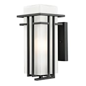 Z-Lite Abbey 12" Tall 1 Light Wall Sconce with Matte Opal Glass Black