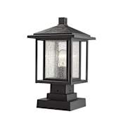 Z-Lite Aspen Single Light 16" Tall Outdoor Pier Mount Post Light Black