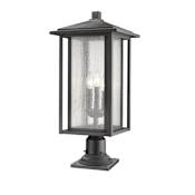 Z-Lite Aspen 3 Light 25" Tall Outdoor Pier Mount Post Light Black